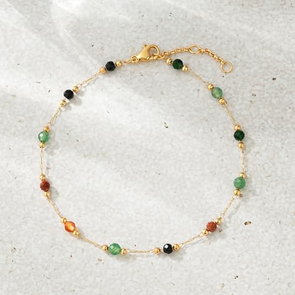 WEARON Gold Bracelet for Women 14K Gold Plated Snake Herringbone Figaro Cuban Bead Paperclip Cable Box Chain Simple Jewelry - style: Bohemian