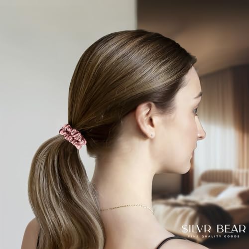 SILVR BEAR Luxury Satin Scrunchies, Satin Hair Ties for Thick, Thin & Curly Hair, Scrunchies for Women, Girls & Men Softer than Silk Hair Ties (Classic Skinny) - color: Classic Skinny