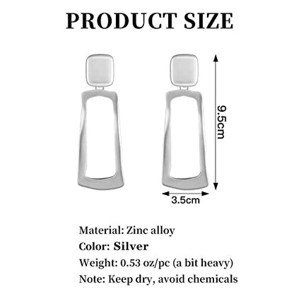 Women's Statement Clip-On Earrings Hypoallergenic Lightweight Clip Earrings - color: rectangular hollow