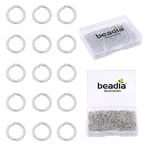 BEADIA Platinum Plated Jump Rings Non Tarnish 6mm 400pcs for Jewelry Making Findings - color: Platinum, size: 0.7x6mm