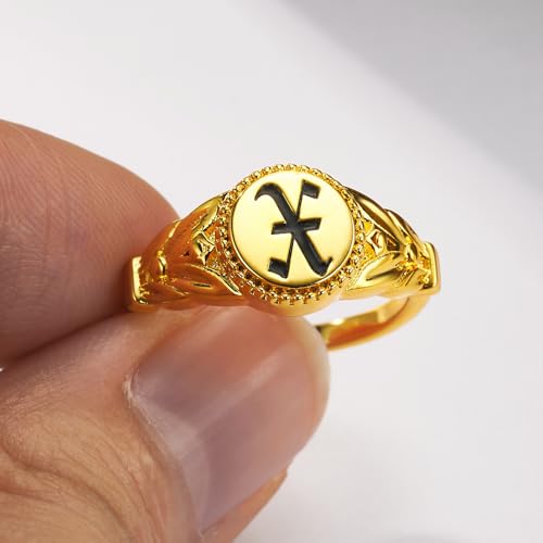 AILIN Custom Old English Letter Gothic Rings For Women 925 Sterling Silver/Brass Personalized Engraved Monogram Initial Ring Gothic Jewelry Birthday Gifts For Her Mother Daughter