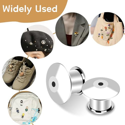 30Pcs Metal Locking Pin Backs for Enamel Lapel Badges | Metal Material,For Brooch Badge Enamel DIY, Pin Backings Keepers Locking Buckles, Secure Clasp Holds Pins Firmly