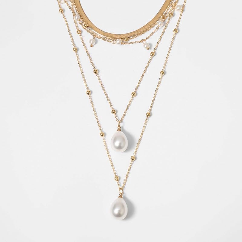 Layered Gold Necklace Set with Coin Pendant Boho Beaded Design Adjustable Chain Jewelry for Everyday Stacking Accessories - color: B