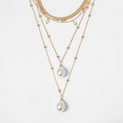 Layered Gold Necklace Set with Coin Pendant Boho Beaded Design Adjustable Chain Jewelry for Everyday Stacking Accessories - color: B