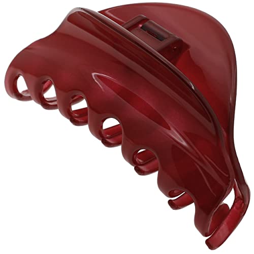 Camila Paris CP2529 French Hair Clips for Women, 3.75" Red Large Claw Clip Strong Hold All Day, Girl Large Claw Clips for Thick Hair, No Damage No Slip Flat Clip for Women. Made in France - color: Red