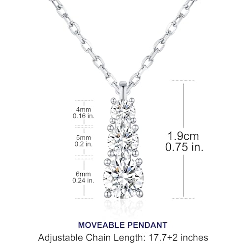 SBLING Platinum-Plated or 18K Gold Plated Cubic Zirconia Pendant Necklace for Women - color: Platinum-Plated
