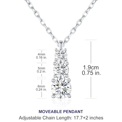 SBLING Platinum-Plated or 18K Gold Plated Cubic Zirconia Pendant Necklace for Women - color: Platinum-Plated
