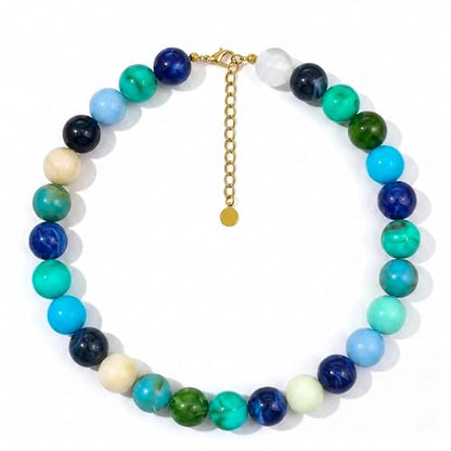 Chunky Beaded Necklace for Women, Colorful Trendy Statement Summer Jewelry Gift - color: necklace-2