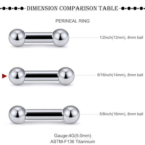 16G-2G ASTM F136 Titanium Internally Threaded Nipple Tongue Rings Piercing Jewelry Straight Industrial Earring Barbell G23 Titanium Nipple Tongue Bars Piercing Jewelry for Women Men 12MM-40MM - style: 4G, 14mm Length, 8mm Ball