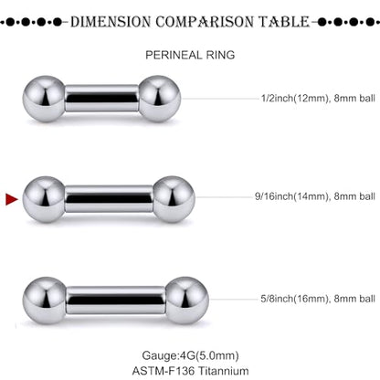 16G-2G ASTM F136 Titanium Internally Threaded Nipple Tongue Rings Piercing Jewelry Straight Industrial Earring Barbell G23 Titanium Nipple Tongue Bars Piercing Jewelry for Women Men 12MM-40MM - style: 4G, 14mm Length, 8mm Ball