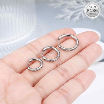 ASTM F136 Titanium Hoop Earrings for Women Small Huggie Hoop Earrings Hypoallergenic Helix Conch Cartilage Hoops Cubic Zirconia Cuff Earring Piercing Jewelry For Women Sensitive Ears 20G 18G - size: 20G - Inner Dia.:12mm
