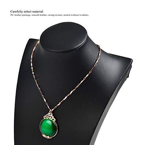 Oirlv Black Jewelry Display Bust Leather Necklace Display Stand For Show(H11.8inch) - size: H11.42"