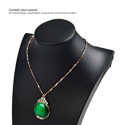 Oirlv Black Jewelry Display Bust Leather Necklace Display Stand For Show(H11.8inch) - size: H11.42"