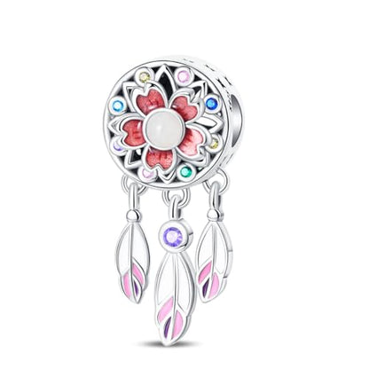 Pandach 925 Sterling Silver Charms Beads for Bracelets and Necklaces Butterfly and Headphones Pendants Clover Charms Jewelry Gift for Women - style: Sakura Charm