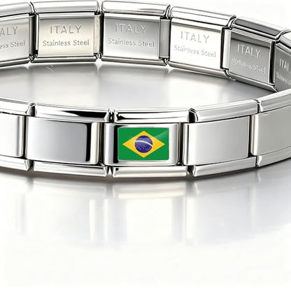 Italian Bracelet Charm,9mm,United Arab Emirates,Country & Culture > Flag - color: Brazil