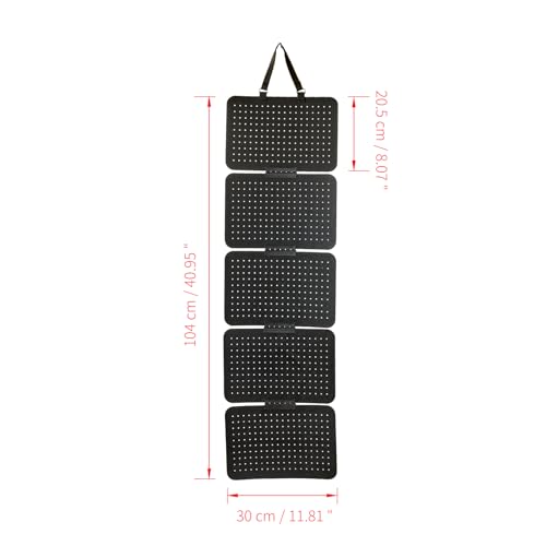 Black Wall Hanging Felt Jewelry Organizer - 5‑Panel 11.8×8 inch Black Display Board with Peg Holes Removable Panels for Earrings Necklaces - size: 11.8×8 inch
