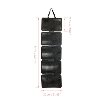 Black Wall Hanging Felt Jewelry Organizer - 5‑Panel 11.8×8 inch Black Display Board with Peg Holes Removable Panels for Earrings Necklaces - size: 11.8×8 inch