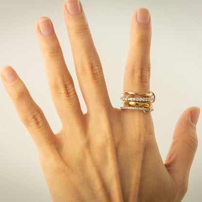 Gold Stackable Rings for Women Non Tarnish, Dainty Stackable CZ Cubic Zirconia 18k Gold Plated Rings, Gold Knuckle Women Rings Set