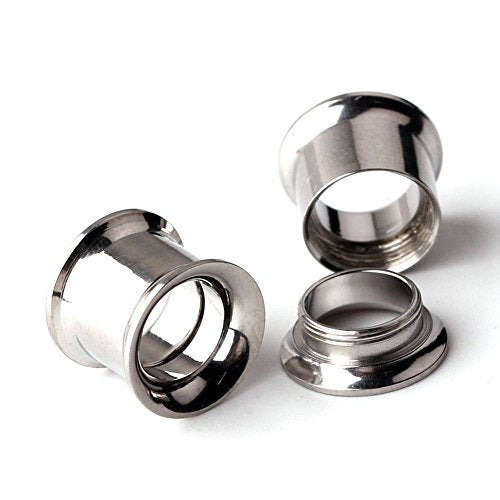 12pcs Surgical Steel Screw Tunnel Gauge Ear Expander Stretching Kit Plugs Piercing -6 Pairs 8g-00g (3mm-10mm) - color: 6PRS - Steel