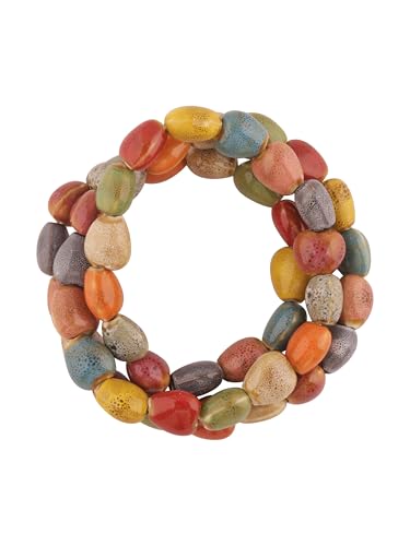 MINACHI Boho Colorful Ceramic Bead Wrap Strand Bracelet for Women, Bohemian Hippie Summer Jewelry Gift - color: S01
