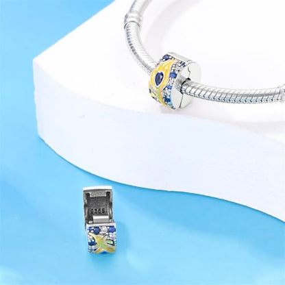 925 Sterling Silver Stopper Clip Charms for Bracelet Necklace Spacer Beads with 5A Cubic Zirconia Mother's Day Christmas DIY Gift for Women(2PCS) - style: Golden Feather
