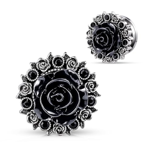 Stainless Steel Ear Gauges Flesh Tunnels, Scew Back Gold Color Kompass Plugs, Upgrade Earrings Stretchers. - size: 8 mm