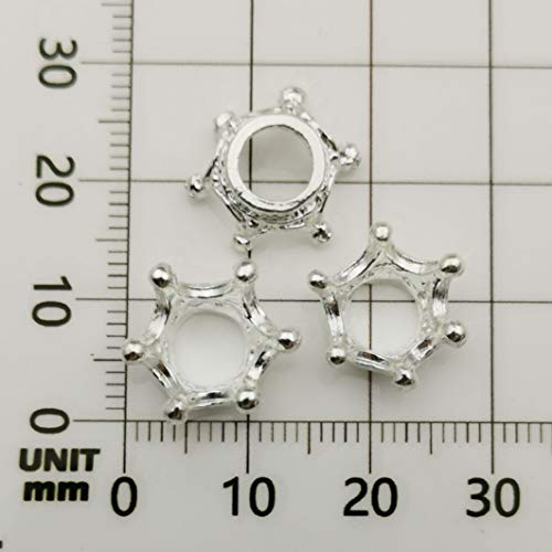 iloveDIYbeads 60pcs Mixed Antique Silver Bronze Gold 3D King Crown Loose Spacer Bead,Craft Supplies Crown Charms for Jewelry Making Accessory Findings (M264) - color: Crown Charms