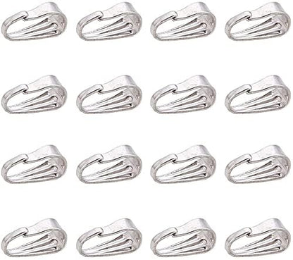 CHGCRAFT 100pcs 8x3mm 304 Stainless Steel Snap Bail Hook Pinch Clip Pendant Charms Clasps Chain Connector for Neckalce Bracelet Jewelry DIY Craft Making