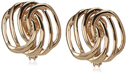 Napier Gold-Tone Twisted Clip-On Earrings