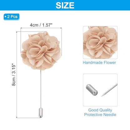 PATIKIL Flower Boutonnieres Pin, Lapel Pin for Men Camellia Flower for Suit Wedding Graduation Anniversary Graduation Outfit Accessories - color: Cream
