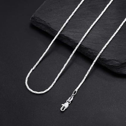 925 Sterling Silver Chain for Women, 1.1mm Tri-Cardano Chain Diamond Cut Silver Chain Necklace Jewelry Gifts for Women Mom Girlfriend - size: 20 Inches