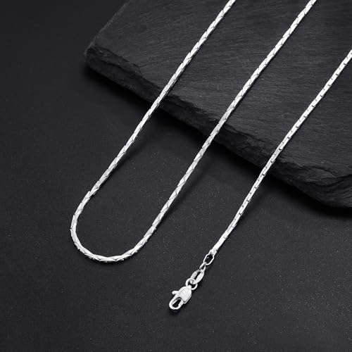 925 Sterling Silver Chain for Women, 1.1mm Tri-Cardano Chain Diamond Cut Silver Chain Necklace Jewelry Gifts for Women Mom Girlfriend - size: 22 Inches