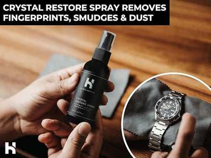 Holme & Hadfield Luxury Watch Cleaning Kit - Brushes, Cloths & Leather Care