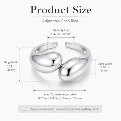 Roe Dolph Chunky Gold Rings for Women Stackable Statement Ring Set | Mixed sculptural shapes and polished surfaces create bold stacking combinations for parties dinners and everyday outfits - color: B2