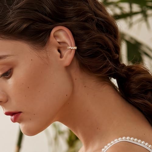 Star 14K Gold Plated Ear Cuff Earrings for Women Non Piercing, Dainty Silver Plated Clip on Cartilage Ear Cuff Non Pierced Trendy CZ Northstar Starburst Sparkling Climber Clawer Earring Jewelry - style: Huggie Hoop-2