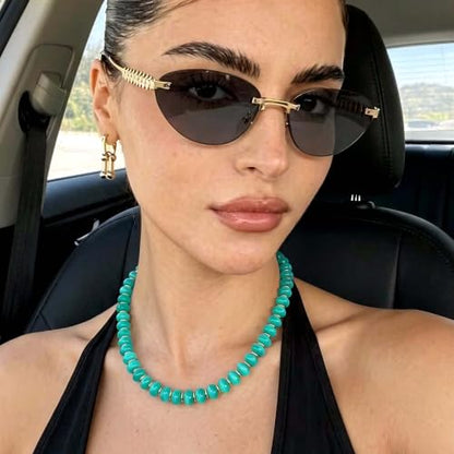 Chunky Beaded Necklace for Women, Colorful Trendy Statement Summer Jewelry Gift - color: necklace-41
