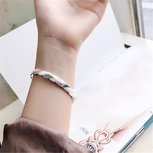 925 Sterling Silver Bangles For Women Handmade Silver Bangles Open Adjustable Bangle Bracelets For Women Silver Open Cuff Bracelets Stackable Wrap Bangles Festival Jewelry Gifts - color: Style 22