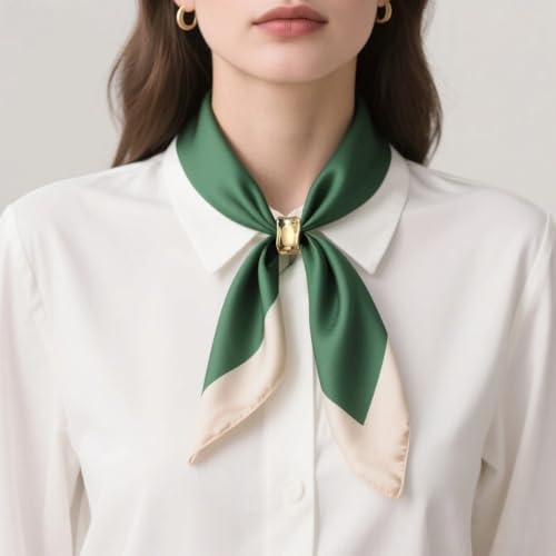 Silk scarf buckle for Women,Flat - Round Metal Scarf Ring Clip - 3 Pack Gold Silver Rose Gold Scarf Holder for Shawls Bandanas, Fashion Accessory