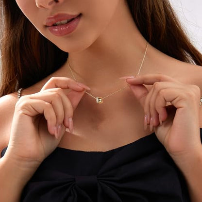 Zeffy Diamond Necklaces for Women, Dainty Gold Necklace 18k Gold Plated Layered Necklaces Simple Gold CZ Diamond Pendant Necklaces for Women Trendy Jewelry Gifts for Girls - color: Gold CZ Rondelle Necklace