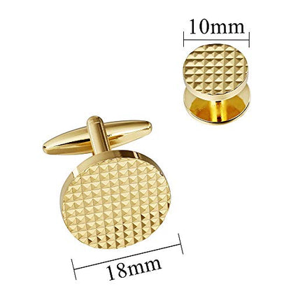 HAWSON Silver/Gold Cufflinks for Men with Tuxedo Shirt Studs,Men Accessories Jewelry with Gift Box,Gifts for Family,Best Friend on Wedding Business Birthday Anniversary - color: Gold ( Cufflinks with 6 Tux)