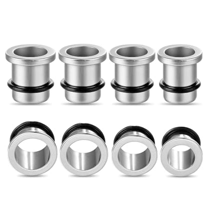LADEMAYH Comfy Dead Stretching Ear Tapers Stretching Kit, Small Gaps Packed, 0.5mm Increments, Surgical Stainless Steel 316L, Flat Top Ear Plugs, Pain-Free Body Piercing Jewelry for Women & Mens - color: Silver, size: 12.5-14mm