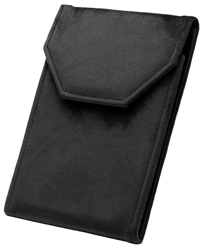 Velvet Necklace Jewelry Travel Folder Storage Display Case (Black) - color: Black
