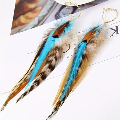 Feather Earrings Native American Earrings Boho Dangle Earrings for Women Tribal Indian Dreamcatcher Hippie Western Festival Summer Beach Jewelry - color: A2:Boho Dangle Earrings