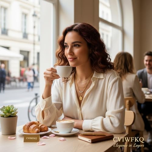 3Pcs Set Gold/Silver Layered Necklaces 14K Gold Plated Dainty Coin Pendant Beaded Paperclip CZ Chain for Women Hypoallergenic Stackable Choker Necklace Set Gifts - color: Gold 3 Pcs Coin CZ