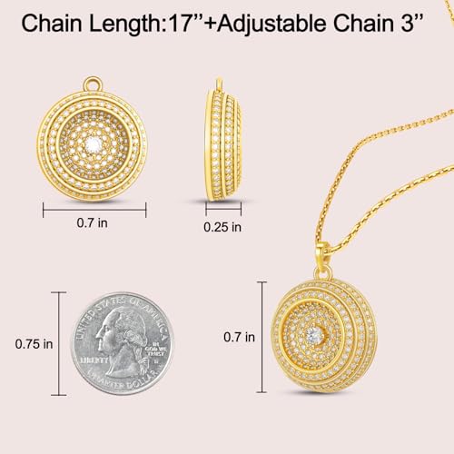 Ahiller Women's Necklace, Dainty Pendant Choker, Adjustable Chain | Heart Initial & Round Pendants, Daily Necklace,17-21" Adjustable Necklaces, Trendy Minimalist Jewelry, Stainless Steel Chain - color: XW-Gold, style: Other Shapes - Multi-Color