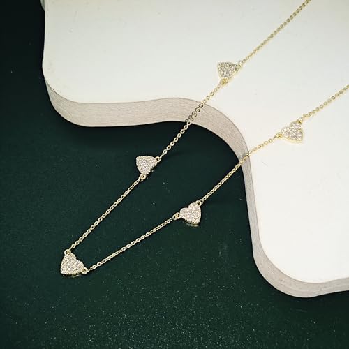HERIER Cute Heart Necklace Dainty 18k Gold Plated Tiny Heart Pendant Choker Necklaces Small Gold Love Open Heart Chain Necklace for Women Simple Gold Necklace for Women Trendy Jewelry - color: Heart Charm Necklace-Gold