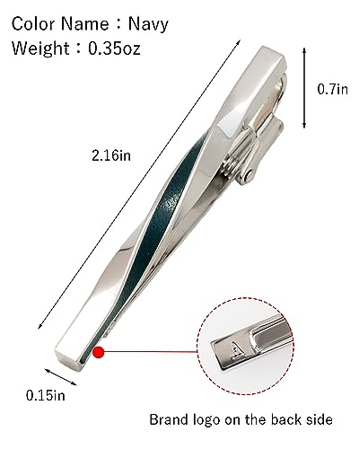 [TAVARAT] Tie Clip Tie Clips for Men Genuine Leather Silver Tie Bar Tie Pin Tps-078 - style: 10set