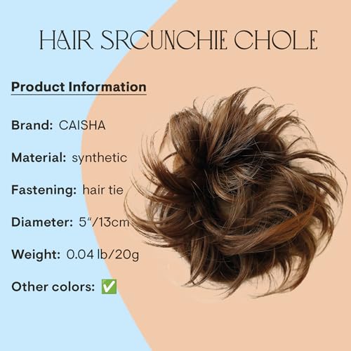 CAISHA Small Scrunchy Updo Hairpiece Ponytail Extensions Hair Tie Brown Mix G15C - color: brown mix #4T30 G15C