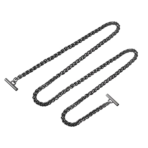 uxcell Iron Flat Chain Strap, 51" Handbag Chains Accessories Purse Chain Straps with Toggle Clasps for Shoulder Bags Cross Body DIY, Dark Grey - color: Dark Grey, size: 51"