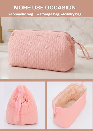 TeeYee Nylon Hair Tools Travel Bag for Dyson Airwrap Quilted Toiletry Bag | Travel Storage Bag for Shark Flexstyle/Curling Iron,Water-repellent,Wide-open,Well-structured,Heat-safe lining,002pink - color: 002Pink